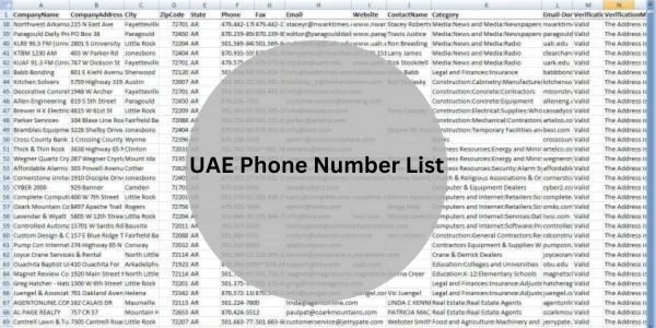 UAE Phone Number List | Bulk Email Data