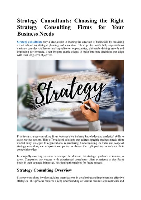 Strategy Consultants Choosing the Right Strategy Consulting Firms for Your Business Needs.docx