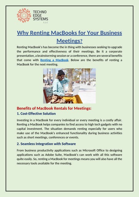 Why Renting MacBooks for Your Business Meetings. | PDF